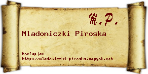 Mladoniczki Piroska névjegykártya